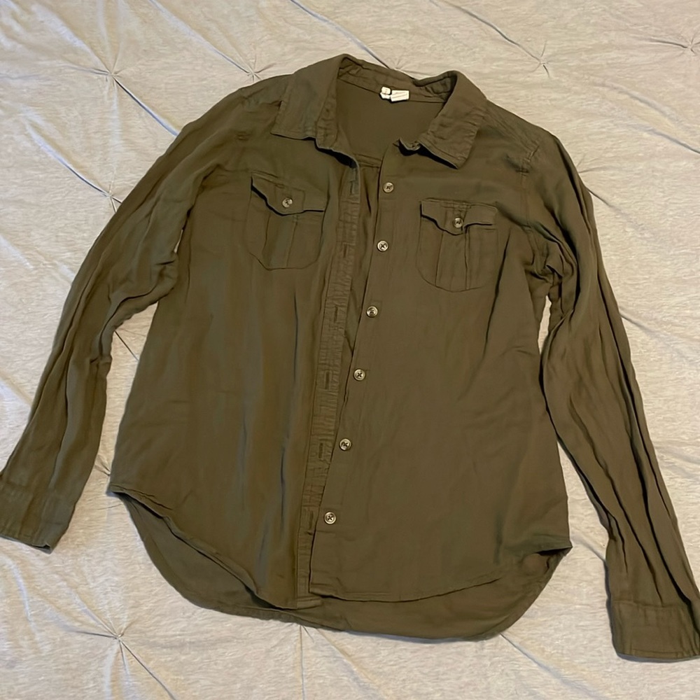 Olive green long sleeve button down